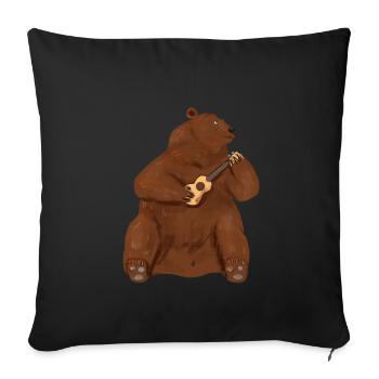 Uke ukulele - Sofa pillowcase 17,3'' x 17,3'' (45 x 45 cm) - black - Front