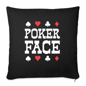 Cartes de jeu de poker - Housse de coussin décorative 45 x 45 cm - noir - Devant