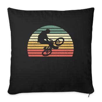 Retro BMX - Sofa pillowcase 17,3'' x 17,3'' (45 x 45 cm) - black - Front
