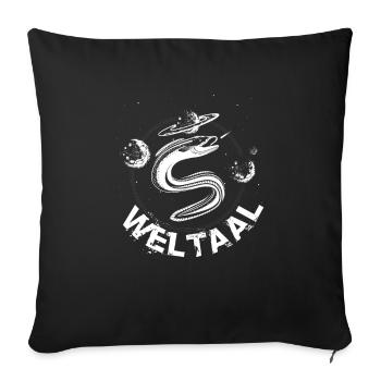 Weltaal Weltraum Design für einen Angler - Sofakissenbezug 45 x 45 cm - Schwarz - Vorne