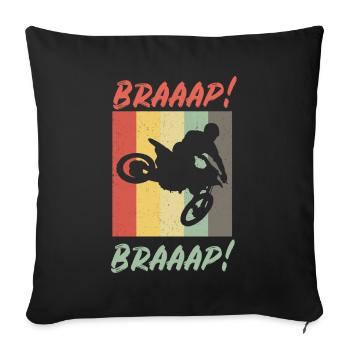 Retro Supercross MX Motocross - Sofa pillowcase 17,3'' x 17,3'' (45 x 45 cm) - black - Front