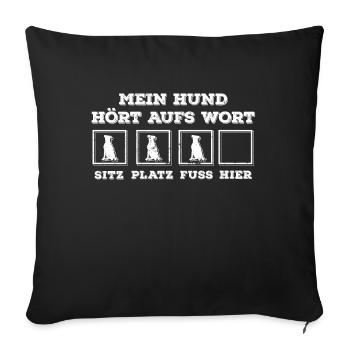 Dog does not follow - Sofa pillowcase 17,3'' x 17,3'' (45 x 45 cm) - black - Front