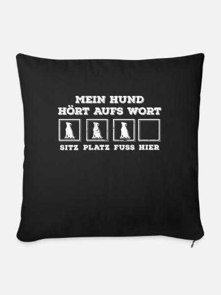 Hund folgt nicht - Sofakissenbezug 45 x 45 cm - Schwarz