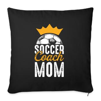 Soccer Mom Entraîneur Maman - Housse de coussin décorative 45 x 45 cm - noir - Devant