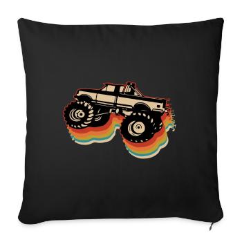 Retro Monster Truck - Sofa pillowcase 17,3'' x 17,3'' (45 x 45 cm) - black - Front