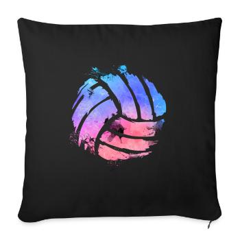 Volley-ball beach volley - Housse de coussin décorative 45 x 45 cm - noir - Devant