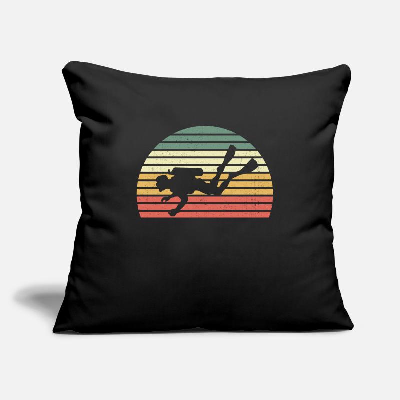 Plongée rétro plongée Scuba Plongée Plongée Plongée Housse de coussin décorative 45 x 45 cm