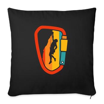 Climbing Mountaineering Climbers - Sofa pillowcase 17,3'' x 17,3'' (45 x 45 cm) - black - Front