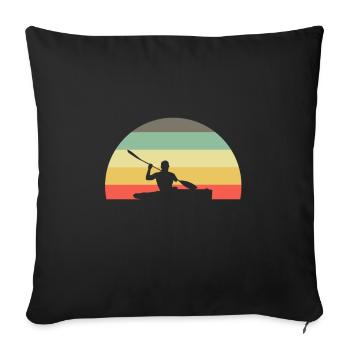 Retro kayak kayak kayaker - Sofa pillowcase 17,3'' x 17,3'' (45 x 45 cm) - black - Front
