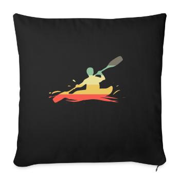 Retro Kayak Kayak Kayaker - Sofa pillowcase 17,3'' x 17,3'' (45 x 45 cm) - black - Front