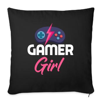 Gamer Girl Gamer Gamer Gamer Gamer - Sofa pillowcase 17,3'' x 17,3'' (45 x 45 cm) - black - Front