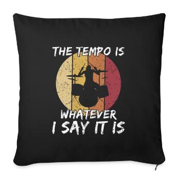 Cadeau de batteur de batterie cool - Housse de coussin décorative 45 x 45 cm - noir - Devant