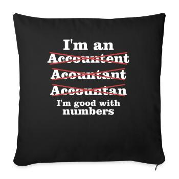 Funny accountant gift saying - Sofa pillowcase 17,3'' x 17,3'' (45 x 45 cm) - black - Front
