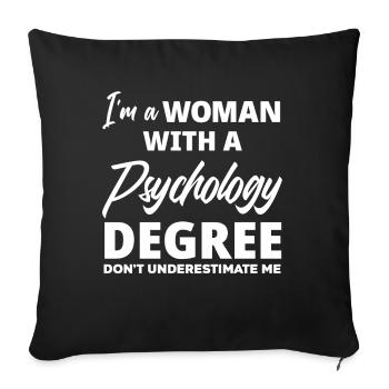 Femmes psychologie psychologue psychologue - Housse de coussin décorative 45 x 45 cm - noir - Devant