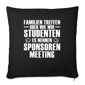 Lustige Faule Studenten Geschenk Sprüche - Sofakissenbezug 45 x 45 cm - Schwarz - Vorne