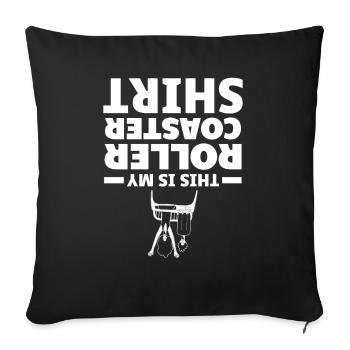 Funny roller coaster lover theme park fun fair - Sofa pillowcase 17,3'' x 17,3'' (45 x 45 cm) - black - Front