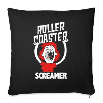 Funny roller coaster lover theme park fun fair - Sofa pillowcase 17,3'' x 17,3'' (45 x 45 cm) - black - Front