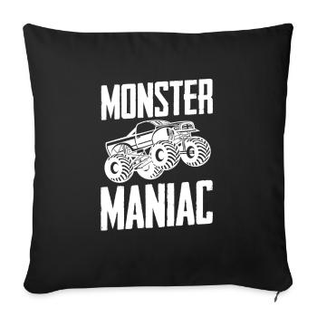 Camion monstre - Housse de coussin décorative 45 x 45 cm - noir - Devant