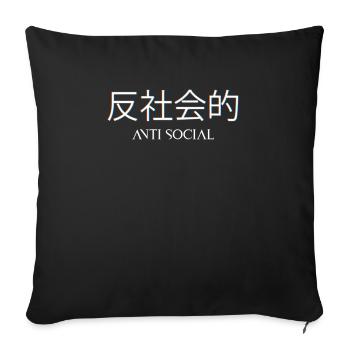Anti Social japanisch Emo Grunge Aestetic Gothic - Sofakissenbezug 45 x 45 cm - Schwarz - Vorne