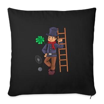 Porte-bonheur pour un ramoneur - Housse de coussin décorative 45 x 45 cm - noir - Devant