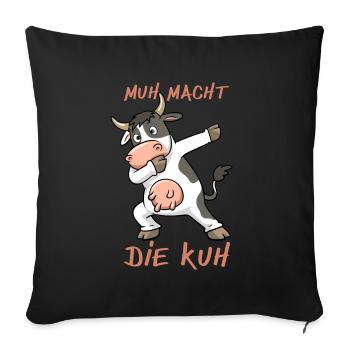 Lustige Dabbing Kuh Muh macht die Kuh Design - Sofa pillowcase 17,3'' x 17,3'' (45 x 45 cm) - black - Front