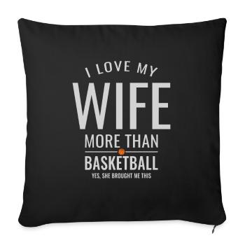 Cadeau d'anniversaire de mariage drôle de mari de basket- - Housse de coussin décorative 45 x 45 cm - noir - Devant
