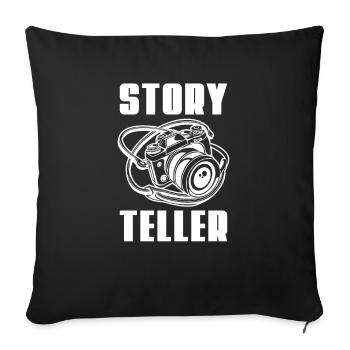 Photographe Photographe Photographie Appareil photo - Housse de coussin décorative 45 x 45 cm - noir - Devant