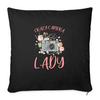 Photographe Photographe Photographie Appareil photo - Housse de coussin décorative 45 x 45 cm - noir - Devant