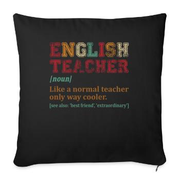 Professeur d'anglais comme un professeur normal seulement Cooler - Housse de coussin décorative 45 x 45 cm - noir - Devant