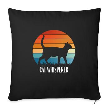 Colorful cat whisperer farm gift - Sofa pillowcase 17,3'' x 17,3'' (45 x 45 cm) - black - Front