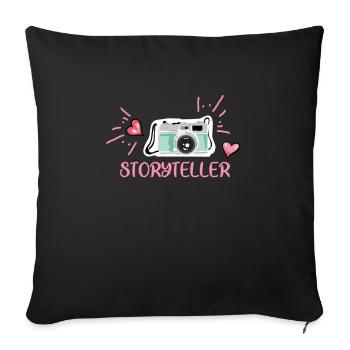 Photographe Photographe Photographie Appareil photo - Housse de coussin décorative 45 x 45 cm - noir - Devant