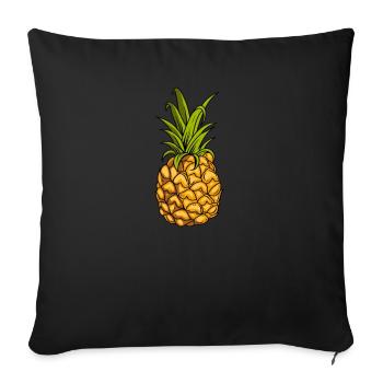 pineapple - Sofa pillowcase 17,3'' x 17,3'' (45 x 45 cm) - black - Front