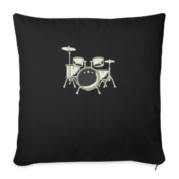 Batteur de batterie - Housse de coussin décorative 45 x 45 cm - noir - Devant