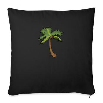 Palme Kokuspalme Kokosnuss - Sofakissenbezug 45 x 45 cm - Schwarz - Vorne