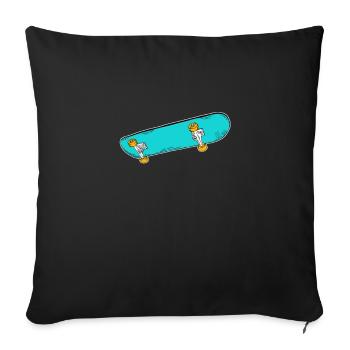Patineur de planche à roulettes - Housse de coussin décorative 45 x 45 cm - noir - Devant