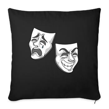 Theater comedy tragedy masks design - Sofa pillowcase 17,3'' x 17,3'' (45 x 45 cm) - black - Front