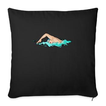 Schwimmen Schwimmer - Sofakissenbezug 45 x 45 cm - Schwarz - Vorne