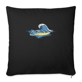 Surf surf - Housse de coussin décorative 45 x 45 cm - noir - Devant