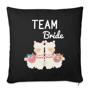 Team Bride Bride Alpaca Llama Alpaca JGA Party - Housse de coussin décorative 45 x 45 cm - noir - Devant
