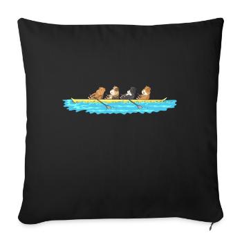 Drôle de cochons d'Inde dans un bateau - Housse de coussin décorative 45 x 45 cm - noir - Devant