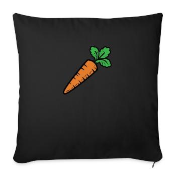 Navet aux carottes et aux carottes - Housse de coussin décorative 45 x 45 cm - noir - Devant