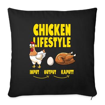 Chicken Lifestyle Chicken Life - Sofa pillowcase 17,3'' x 17,3'' (45 x 45 cm) - black - Front