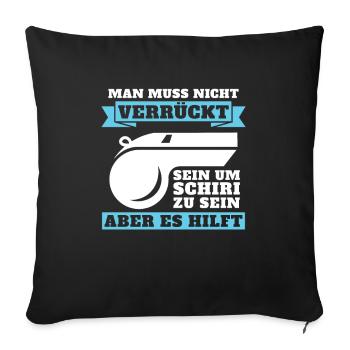 Fußball Schiri Fussball Schiedsrichter - Sofakissenbezug 45 x 45 cm - Schwarz - Vorne