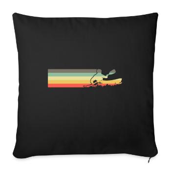 Retro kayak kayak kayaker - Sofa pillowcase 17,3'' x 17,3'' (45 x 45 cm) - black - Front
