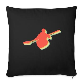 Retro kayak kayak kayaker - Sofa pillowcase 17,3'' x 17,3'' (45 x 45 cm) - black - Front