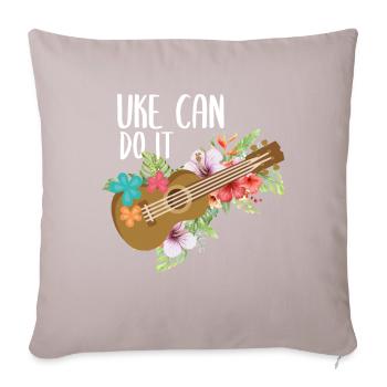 Ukulélé Uke - Housse de coussin décorative 45 x 45 cm - taupe clair - Devant