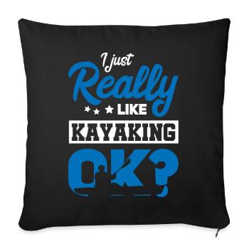 Kayak Kayak Kayaker - Sofa pillowcase 17,3'' x 17,3'' (45 x 45 cm) - black - Front
