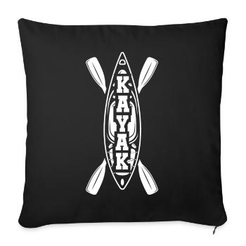 Kayak Kayak Kayaker - Sofa pillowcase 17,3'' x 17,3'' (45 x 45 cm) - black - Front