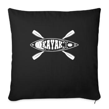 Kayak Kayak Kayaker - Sofa pillowcase 17,3'' x 17,3'' (45 x 45 cm) - black - Front