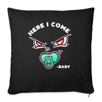 Baby face - Sofa pillowcase 17,3'' x 17,3'' (45 x 45 cm) - black - Front